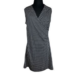 Tail Athletic Sleeveless Wrap Style Dress Golf Tennis Black White Checkered Sz S